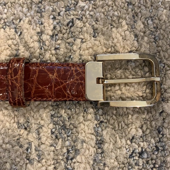 Briggs Ltd. Genuine Crocodile Brown Leather Belt - Picture 3 of 16
